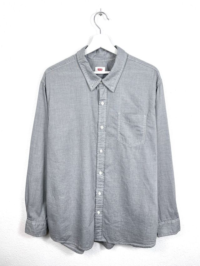 Camicia Levi's a Manica Lunga Classica Grigia Liscia Retrò