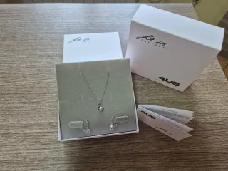 Set 4US Paciotti Orecchini e Collana Perla Grigia