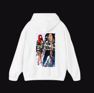 Sudadera Blanca con Estampado Cardi B