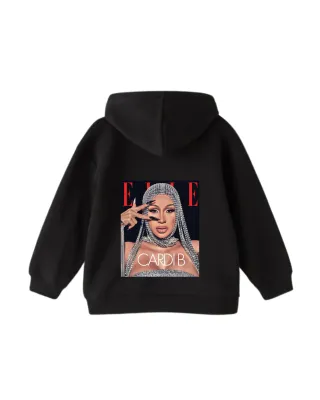 Sudadera Blanca con Estampado Cardi B