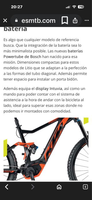 Bicicleta Eléctrica KTM. Stelo idraulico regolabile