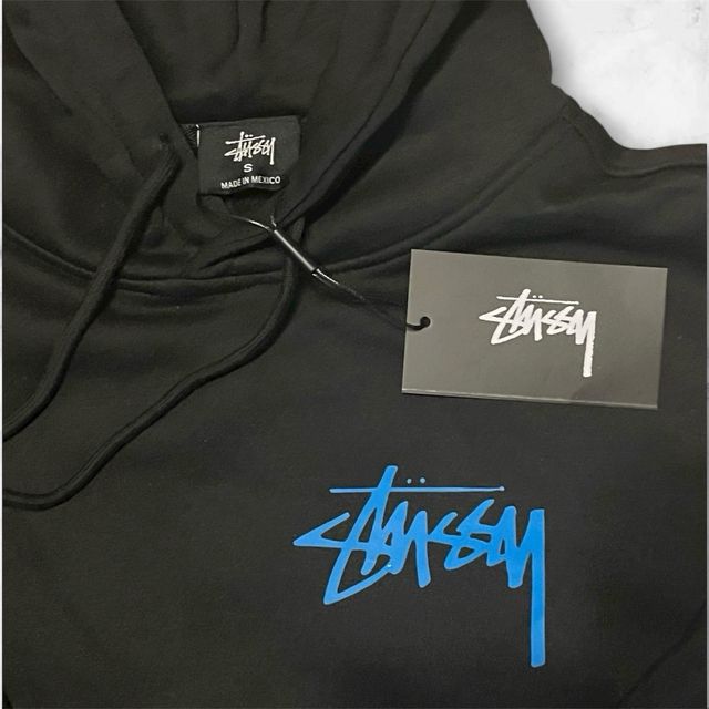 Sudadera Stussy Negra con Logo Azul