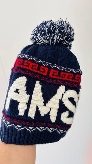 Gorro de lana Amsterdam azul y blanco