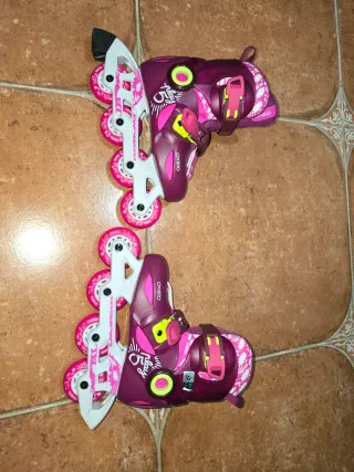 Patines en línea Oxelo Play 5 niña morado y rosa