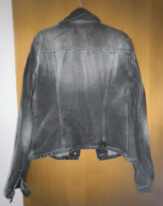 Chaqueta mujer vaquera Benetton gris