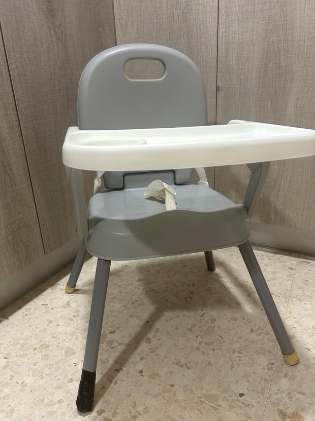 Trona bebé 3 en 1 gris y blanca