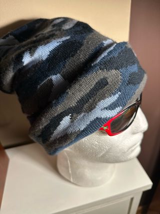 Gorro de lana camuflaje azul y gris