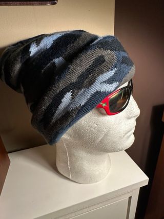 Gorro de lana camuflaje azul y gris