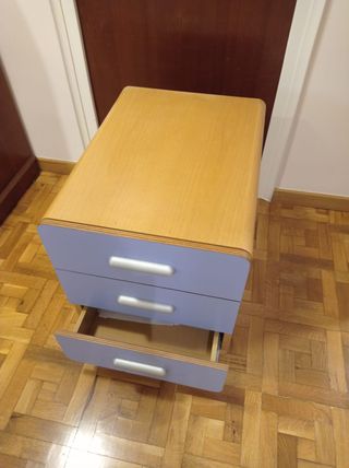 Cajonera azul con ruedas