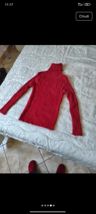 Maglia donna peluche rossa taglia unica