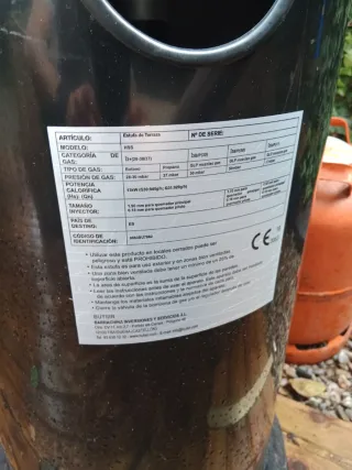 Estufa seta exterior para bares y terrazas