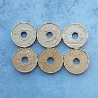 6 Monedas 25 Ptas España