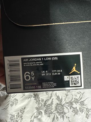 Air Jordan 1 Low GS Blancas