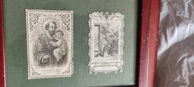 Cuadro religioso estampas troqueladas