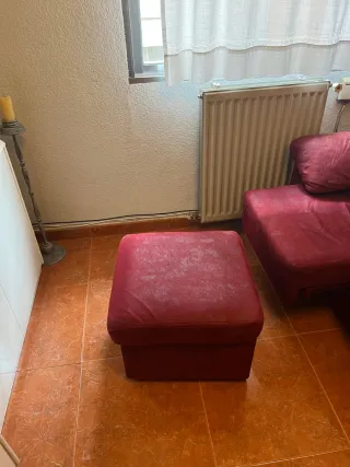 Sofá 2 plazas y puf ante