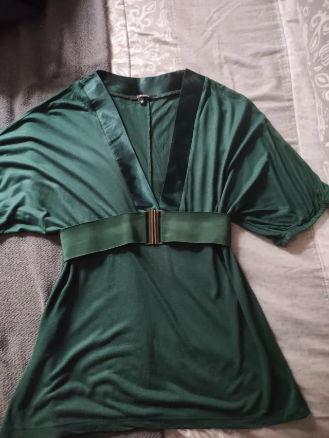 Blusa Kimono Verde Stradivarius Talla M