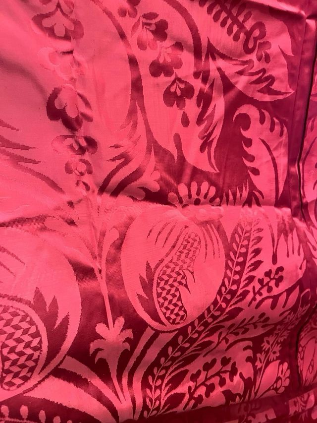 Cortinas (3) Damasco Rojo/Granate Años 70