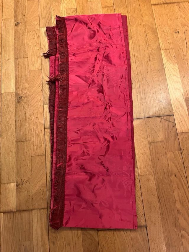 Cortinas (3) Damasco Rojo/Granate Años 70