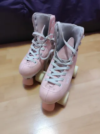 Patines 4 ruedas talla 37 niña rosa