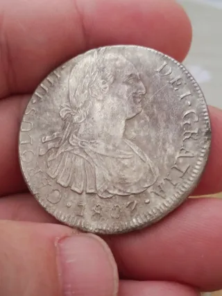 8 Reales Carlos IV Lima, moneda de pecio