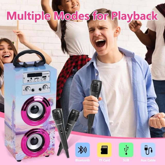Altavoz Karaoke Nuevo con 2 Micrófono
