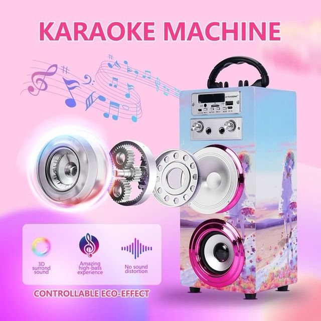 Altavoz Karaoke Nuevo con 2 Micrófono