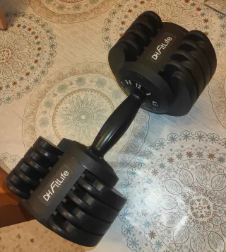 Mancuernas Ajustables DH FitLife y banco de pesas