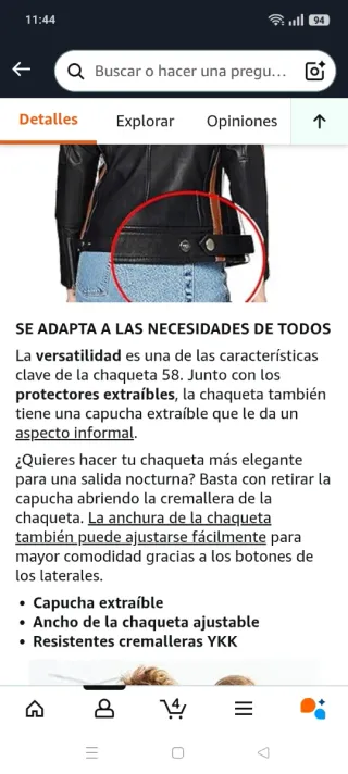 Chaqueta de cuero de moto