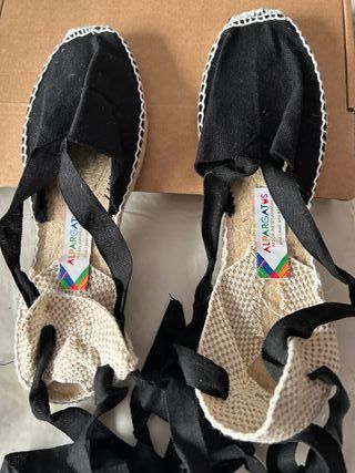 Alpargatas Negras Talla 39 Hechas en España
