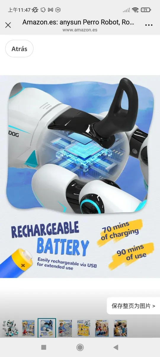 anysun Perro Robot, Robot Juguete Recargable, Perr