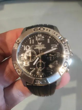 Reloj Caballero Negro y Plateado