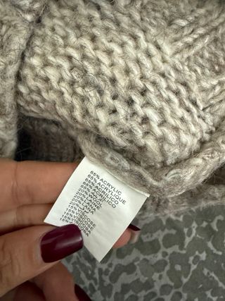 Maglioncino crop oversize donna beige/grigio