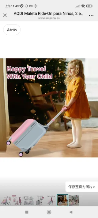 Maleta Infantil Ride-On 2 en 1 Rosa