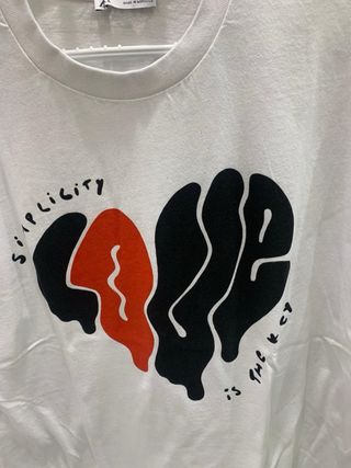 Camiseta Zara Blanca Corazón Talla S