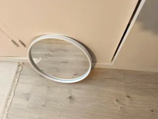 Espejo redondo marco blanco 40 cm