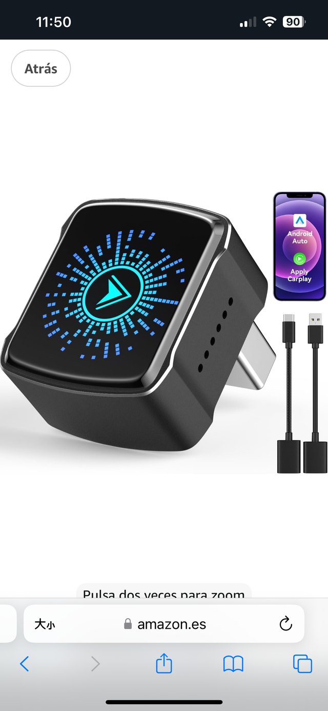 Adaptador CarPlay Inalámbrico Android y ISO