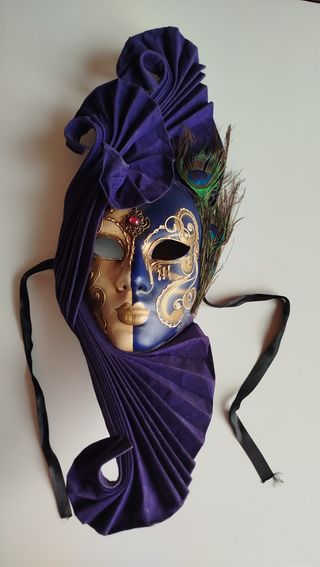 Maschera Veneziana Artigianale Viola