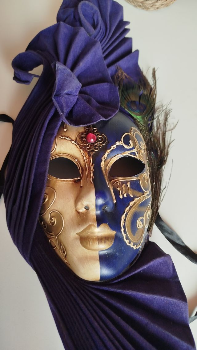 Maschera Veneziana Artigianale Viola