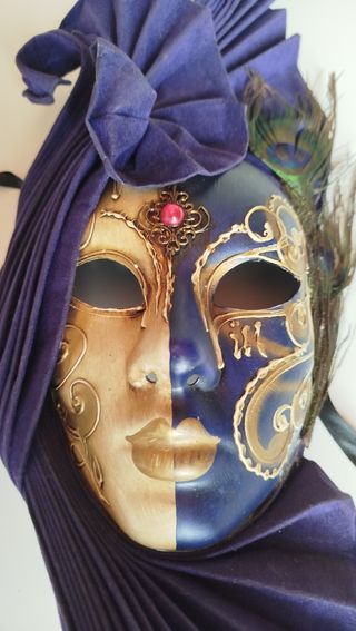 Maschera Veneziana Artigianale Viola