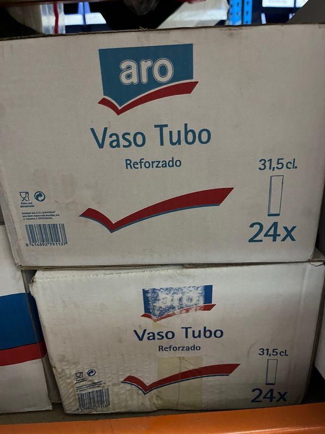 Vasos de tubo reforzados Aro 24 unidades