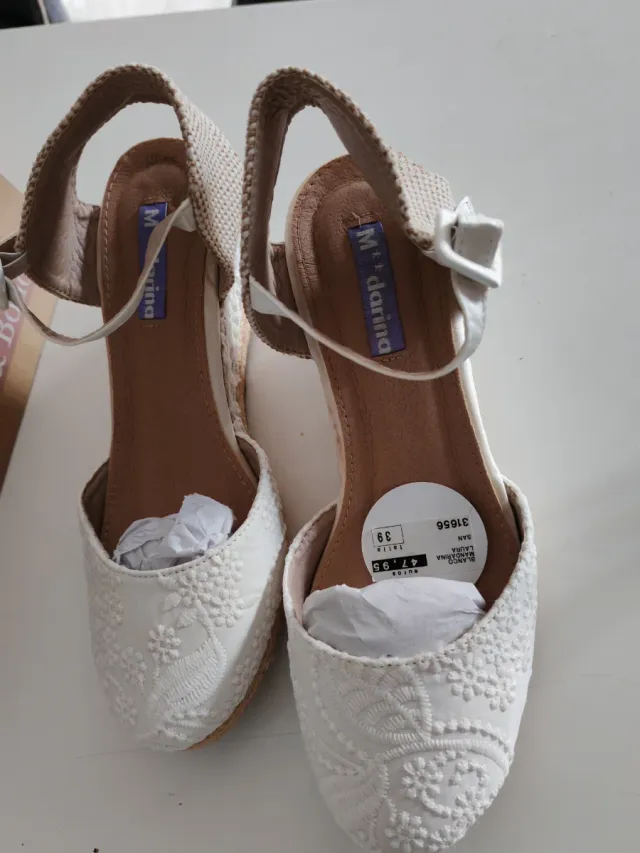 Sandalias nuevas de Novia Boho de esparto Talla 39