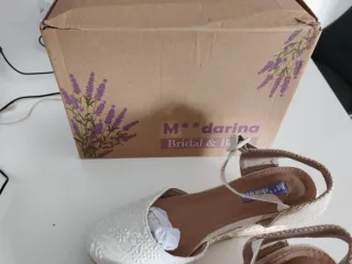 Sandalias nuevas de Novia Boho de esparto Talla 39