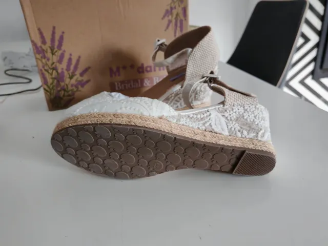 Sandalias nuevas de Novia Boho de esparto Talla 39