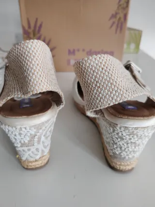Sandalias nuevas de Novia Boho de esparto Talla 39