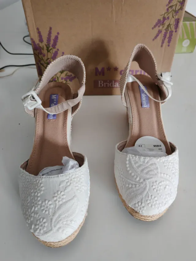 Sandalias nuevas de Novia Boho de esparto Talla 39