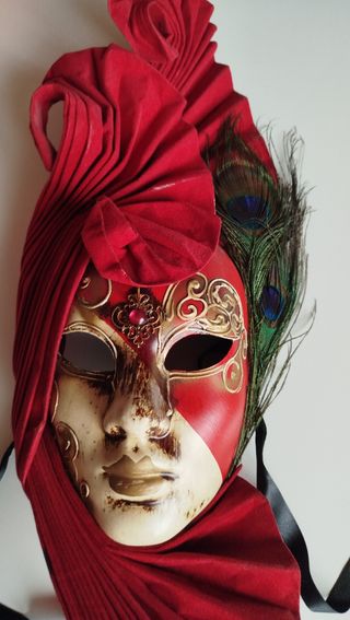 Maschera veneziana originale rossa