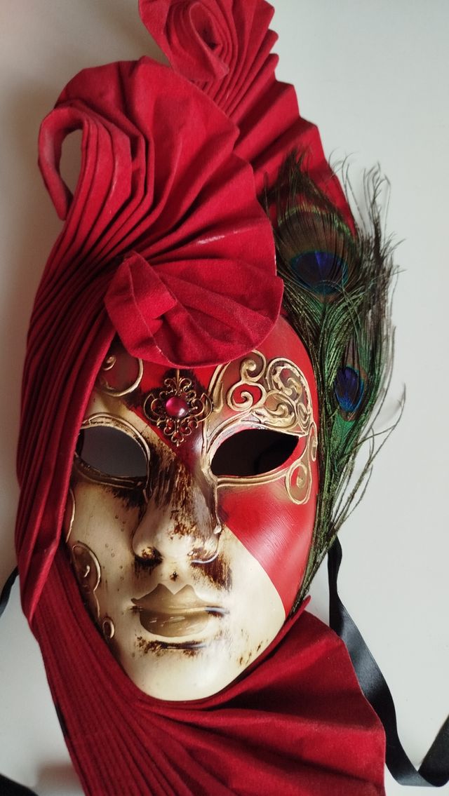 Maschera veneziana originale rossa