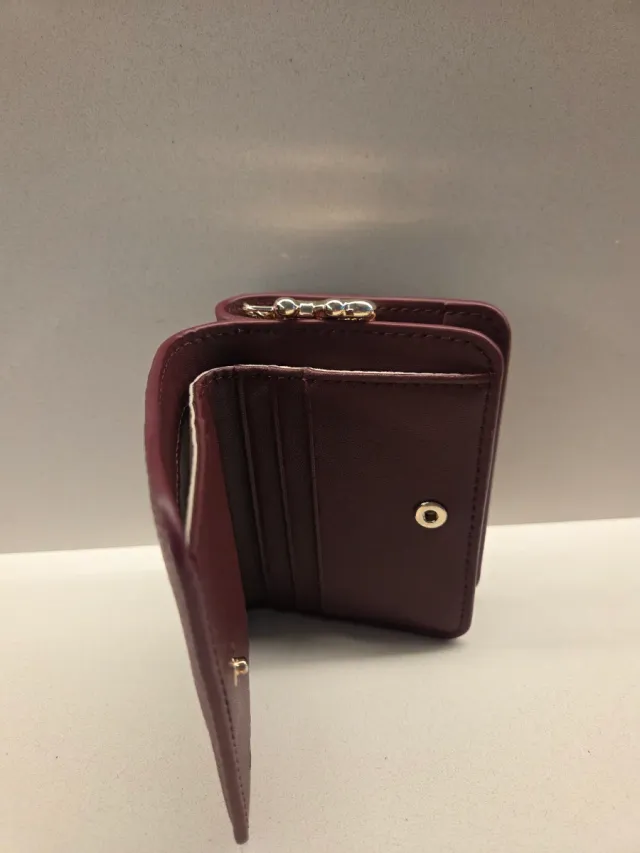 Cartera monedero piel Tous color granate 11cm×8cm