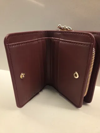 Cartera monedero piel Tous color granate 11cm×8cm