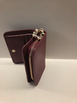 Cartera monedero piel Tous color granate 11cm×8cm